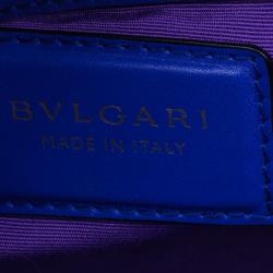 Pre Owned Bvlgari Blue Leather Serpenti Top Handle Flap Bag