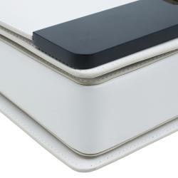 مملوكة مسبقًا حقيبة بلغاري جلد أبيض واسود متوسطة بقلاب