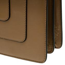 Pre Owned Bvlgari Light Brown Leather Medium Serpenti Flap Shoulder Bag