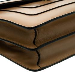 Pre Owned Bvlgari Light Brown Leather Medium Serpenti Flap Shoulder Bag