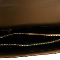 Pre Owned Bvlgari Light Brown Leather Medium Serpenti Flap Shoulder Bag