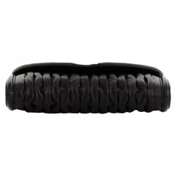 Pre Owned Bvlgari Black Pleated Leather Leoni Clutch