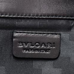 Pre Owned Bvlgari Black Pleated Leather Leoni Clutch