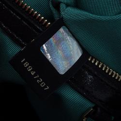 Pre Owned Bvlgari Black Snakeskin and Leather Medium Serpenti Tote