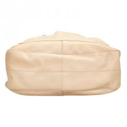 Bvlgari Beige Leather Ruched Hobo