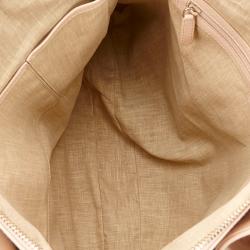 Bvlgari Beige Leather Ruched Hobo