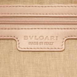 Bvlgari Beige Leather Ruched Hobo