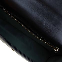 Bvlgari Black Leather Medium Serpenti Shoulder Bag