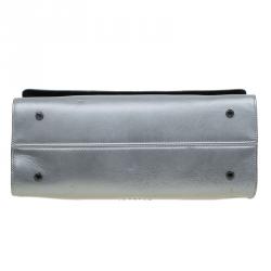 Pre Owned Bvlgari Grey/Gold Leather and Snakeskin Serpenti Scaglie Satchel