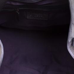 Bvlgari Metallic Grey Leather Chandra Hobo