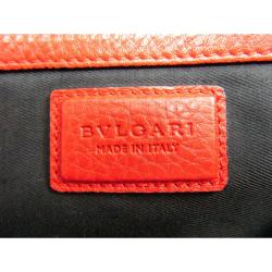 Bvlgari Red Pebbled Leather Shopping Tote