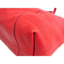 Bvlgari Red Pebbled Leather Shopping Tote