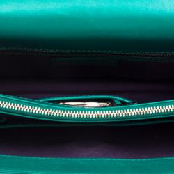 Bvlgari Green Leather Medium Serpenti Forever Shoulder Bag