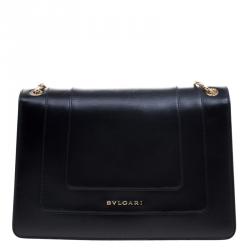 Bvlgari Black Leather Serpenti Forever Shoulder Bag