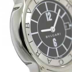 Bvlgari Black Stainless Steel Solotempo Women's Wristwatch 29MM