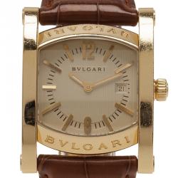Bvlgari Cream 18K Yellow Gold Assioma Women's Wristwatch 30MM