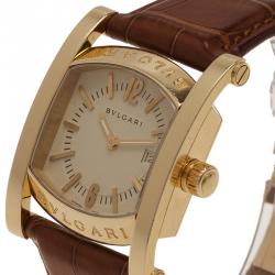 Bvlgari Cream 18K Yellow Gold Assioma Women's Wristwatch 30MM