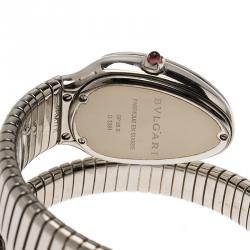 Bvlgari Black Stainless Steel Diamond Serpenti Women's Wristwatch 22MM