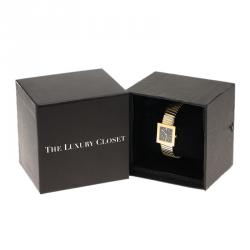 Bvlgari Black 18K Yellow Gold and Stainless Steel Tubogas Women's Wristwatch 22MM