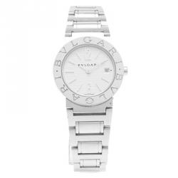 Bvlgari White Stainless Steel Bvlgari Bvlgari Women's Wristwatch 26MM