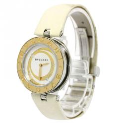 Bvlgari White Rose Gold and Stainless Steel B-Zero1 Women's Wristwatch 30MM