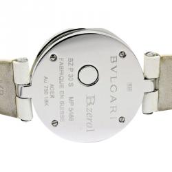 Bvlgari White Rose Gold and Stainless Steel B-Zero1 Women's Wristwatch 30MM