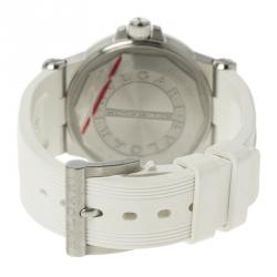 مملوكة مسبقًا ساعة يد نسائية بلغاري دياغونو DG 35 SV مطاط وستانلس ستيل بيضاء 35مم