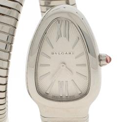 Pre Owned ساعة يد نسائية بلغاري سيربينتي ستانلس ستيل فضة 22مم