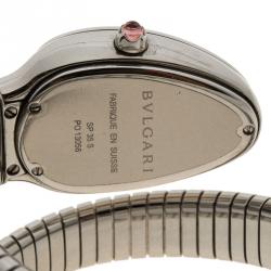 Pre Owned ساعة يد نسائية بلغاري سيربينتي ستانلس ستيل فضة 22مم