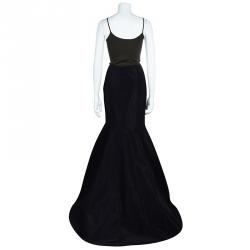 Pre Owned Carolina Herrera Black Tafetta Maxi Skirt S