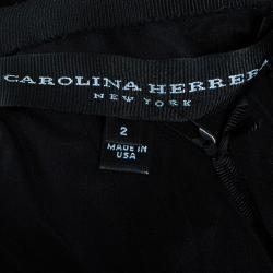 Pre Owned Carolina Herrera Black Tafetta Maxi Skirt S