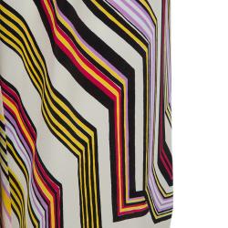 Carolina Herrera Multicolor Geometric Print Wide Leg Silk Pants  M