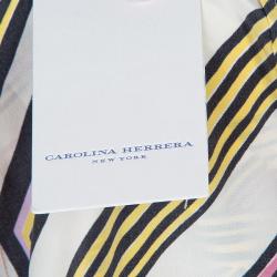 Carolina Herrera Multicolor Geometric Print Wide Leg Silk Pants  M