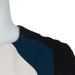 Pre Owned Carolina Herrera Colorblock Cap Sleeve Dress M