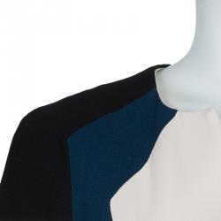 Pre Owned Carolina Herrera Colorblock Cap Sleeve Dress M