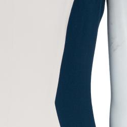 Pre Owned Carolina Herrera Colorblock Cap Sleeve Dress M