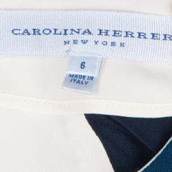 Pre Owned Carolina Herrera Colorblock Cap Sleeve Dress M