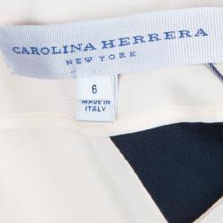 Pre Owned Carolina Herrera Colorblock Cap Sleeve Dress M