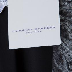 Pre Owned Carolina Herrera Black Contrast Hourglass Panel Detail Short Sleeve Dress M