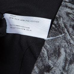 Pre Owned Carolina Herrera Black Contrast Hourglass Panel Detail Short Sleeve Dress M