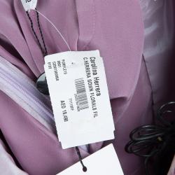 Pre Owned Carolina Herrera Purple Floral Corded Embellishment Detail Silk Gown L