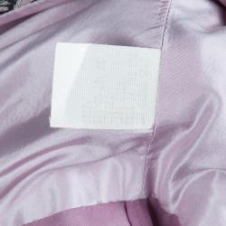 Pre Owned Carolina Herrera Purple Floral Corded Embellishment Detail Silk Gown L