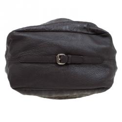 Pre Owned Carolina Herrera Dark Brown Monogram Leather Balmoral Tote