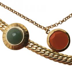 Pre Owned Carolina Herrera Stones and Shells Gold-Tone Necklace