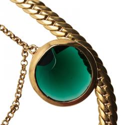 Pre Owned Carolina Herrera Stones and Shells Gold-Tone Necklace