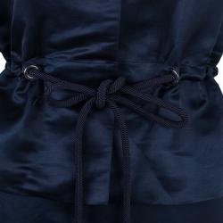 Pre Owned Carolina Herrera Navy Skirt Suit L
