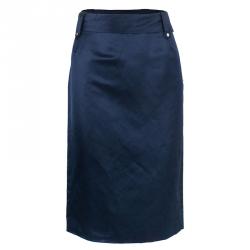 Pre Owned Carolina Herrera Navy Skirt Suit L