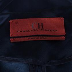Pre Owned Carolina Herrera Navy Skirt Suit L