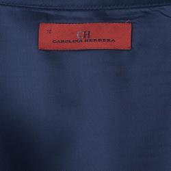 Pre Owned Carolina Herrera Navy Skirt Suit L