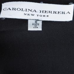 Carolina Herrera Black Ruffle Neck Dress M